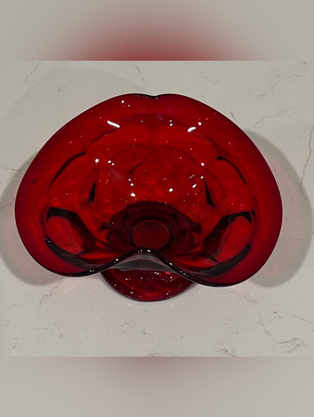 Fenton Ruby Red Georgian Bon Bon Or Trinket Dish 1950s - 1960s Vintage - Picture 3 of 8
